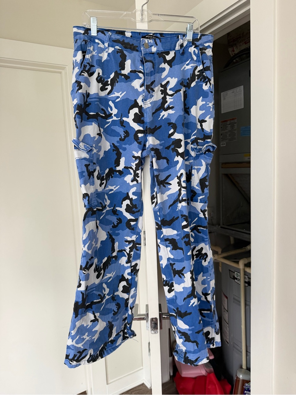 Fashion Nova Blue Camouflage High-Rise Jeans